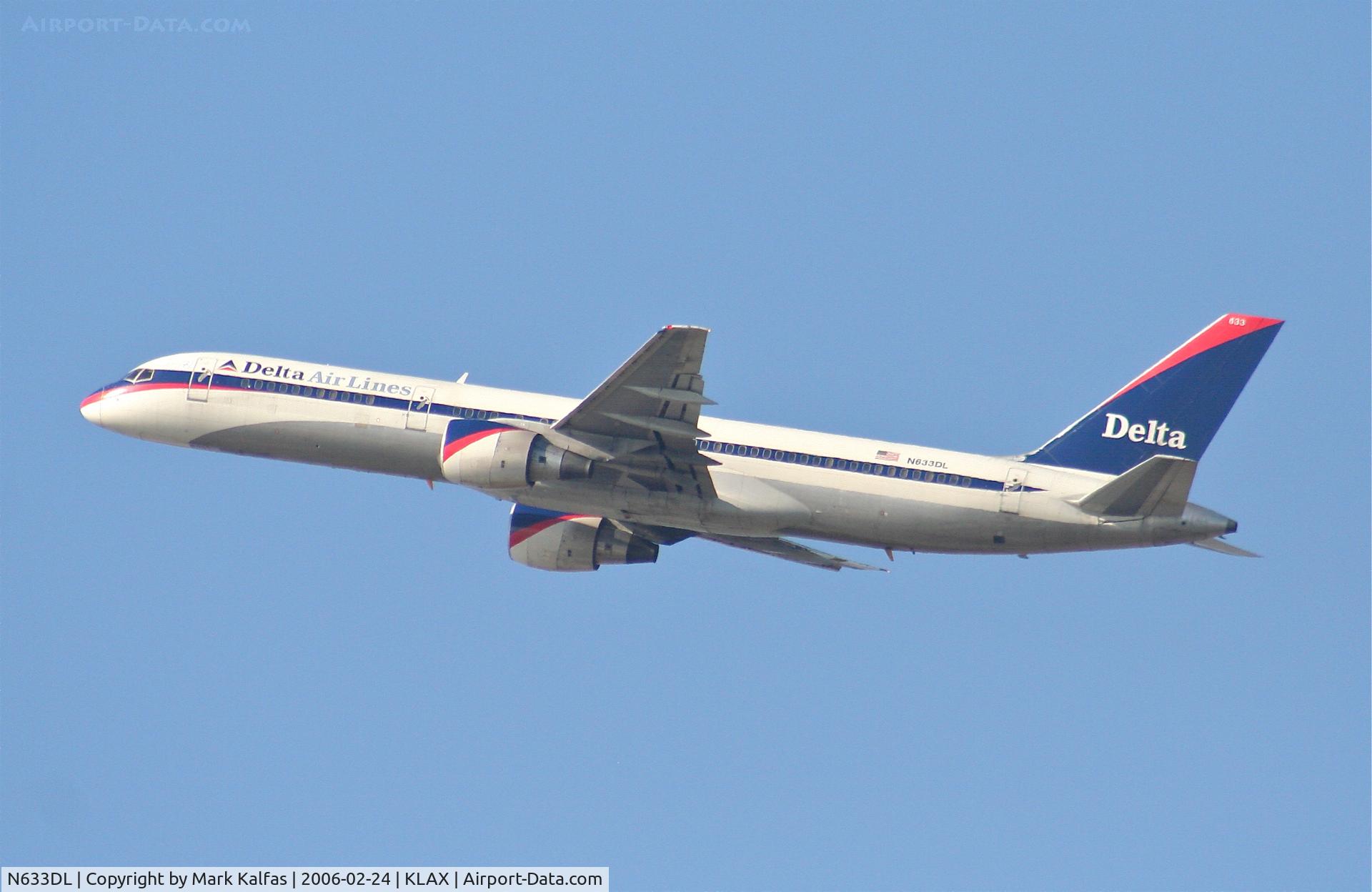 N633DL, 1987 Boeing 757-232 C/N 23614, Delta Airlines/Song Boeing 757-232, N633DL 25R departure KLAX.