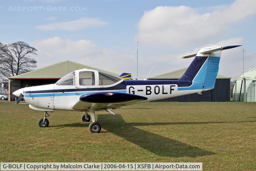 G-BOLF, 1979 Piper PA-38-112 Tomahawk Tomahawk C/N 38-79A0375, Piper PA-38-112 Tomahawk at Fishburn Airfield UK in 2008. Crashed into the North Sea off Robin Hoods Bay, N Yorks, Oct 17 2008.
