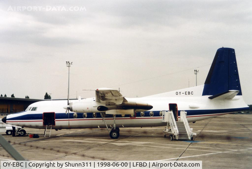 OY-EBC, 1985 Fokker F-27-200 Friendship C/N 10675, At the Cargo area...