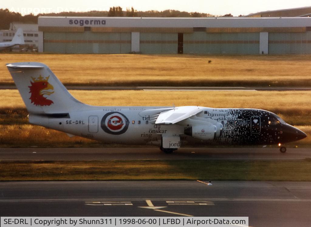 SE-DRL, 1989 British Aerospace BAe.146-200 C/N E2138, Special CM9898 flight arriving at LFBD...