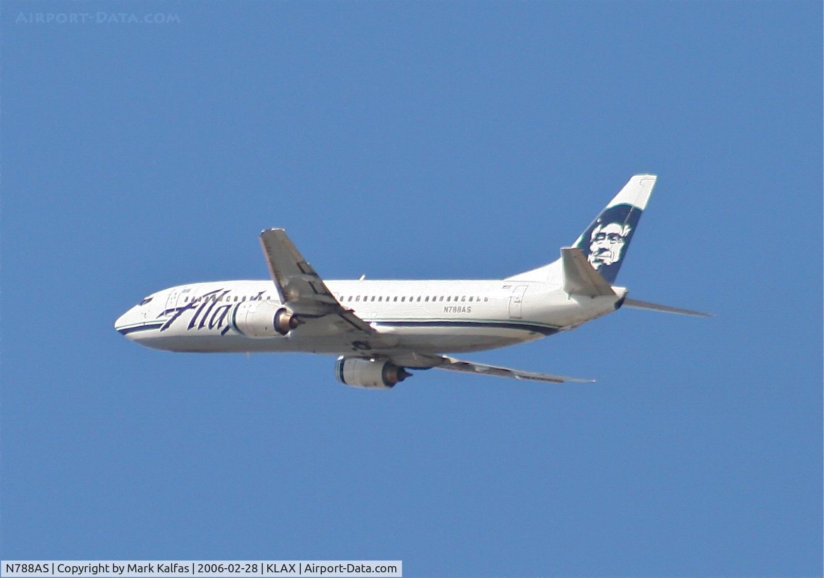 N788AS, 1997 Boeing 737-490 C/N 28885, Alaska Airlines Boeing 737-490, N789AS 25R departure KLAX.