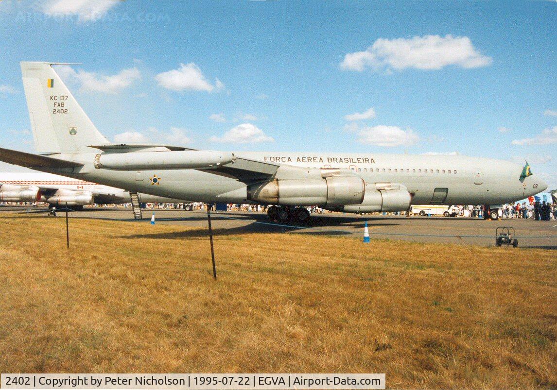 2402, 1968 Boeing 707-345C C/N 19842, Brazilian Air Force Boeing 707-345C on display at the 1995 Intnl Air Tattoo at RAF Fairford.