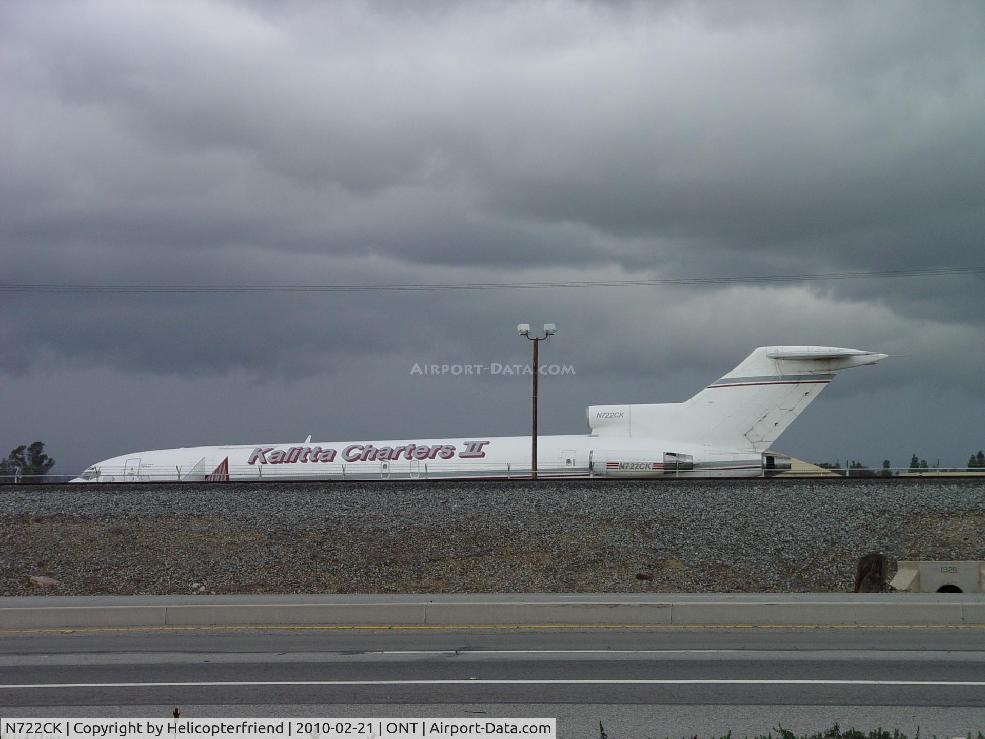 N722CK, 1974 Boeing 727-2H3 C/N 20948, Parked at the Southern most western parking area available, hid by RR Tracks