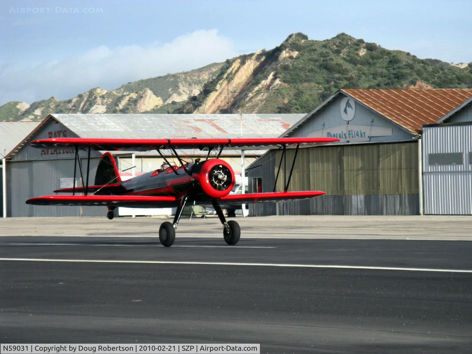 N59031, 1941 Boeing A75N1(PT17) C/N 75-3808, 1941 Boeing Stearman A75N1, Continental W670 220 Hp, landing roll Rwy 22