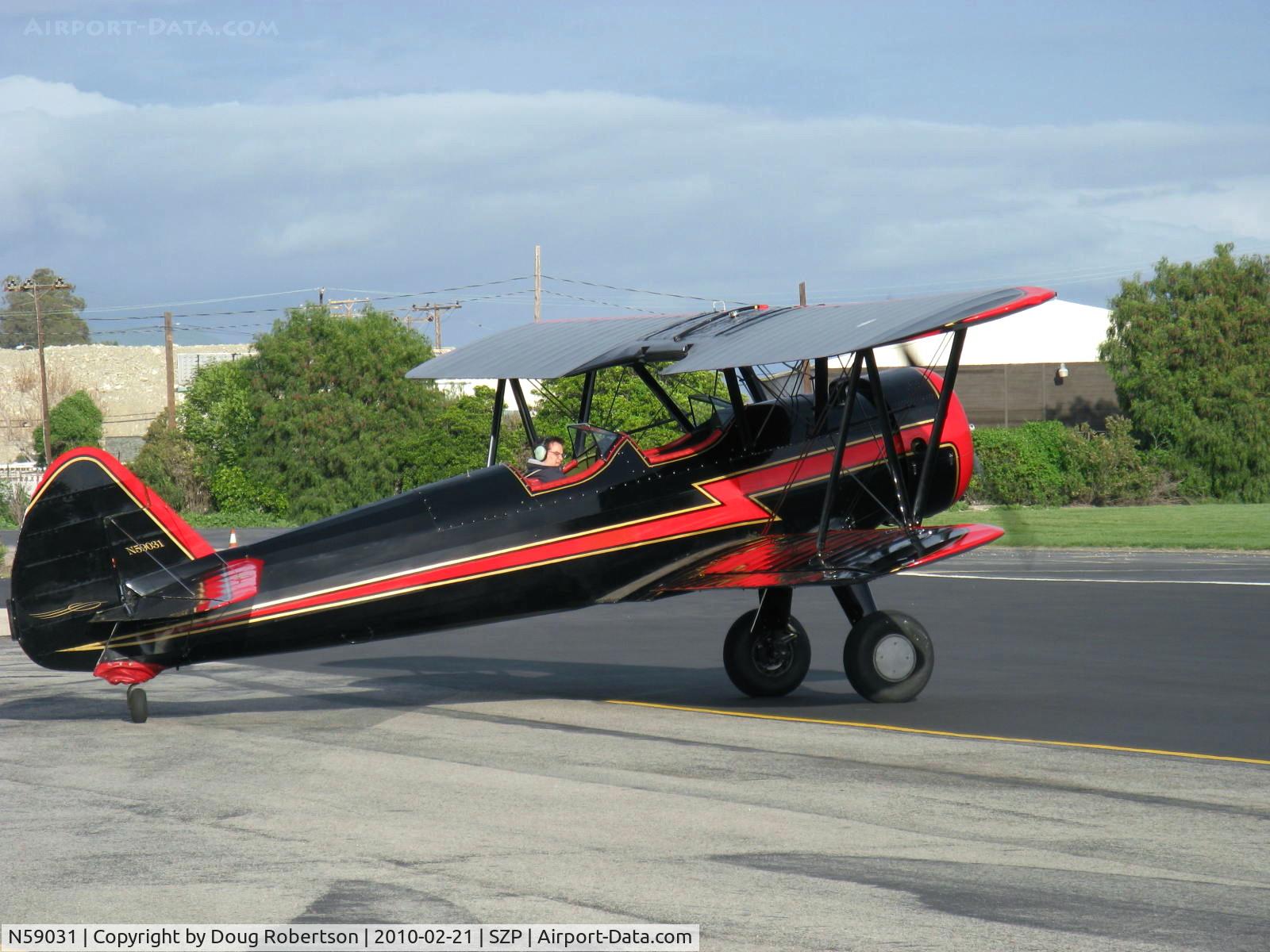 N59031, 1941 Boeing A75N1(PT17) C/N 75-3808, 1941 Boeing Stearman A75N1, Continental W670 220 Hp, taking the active