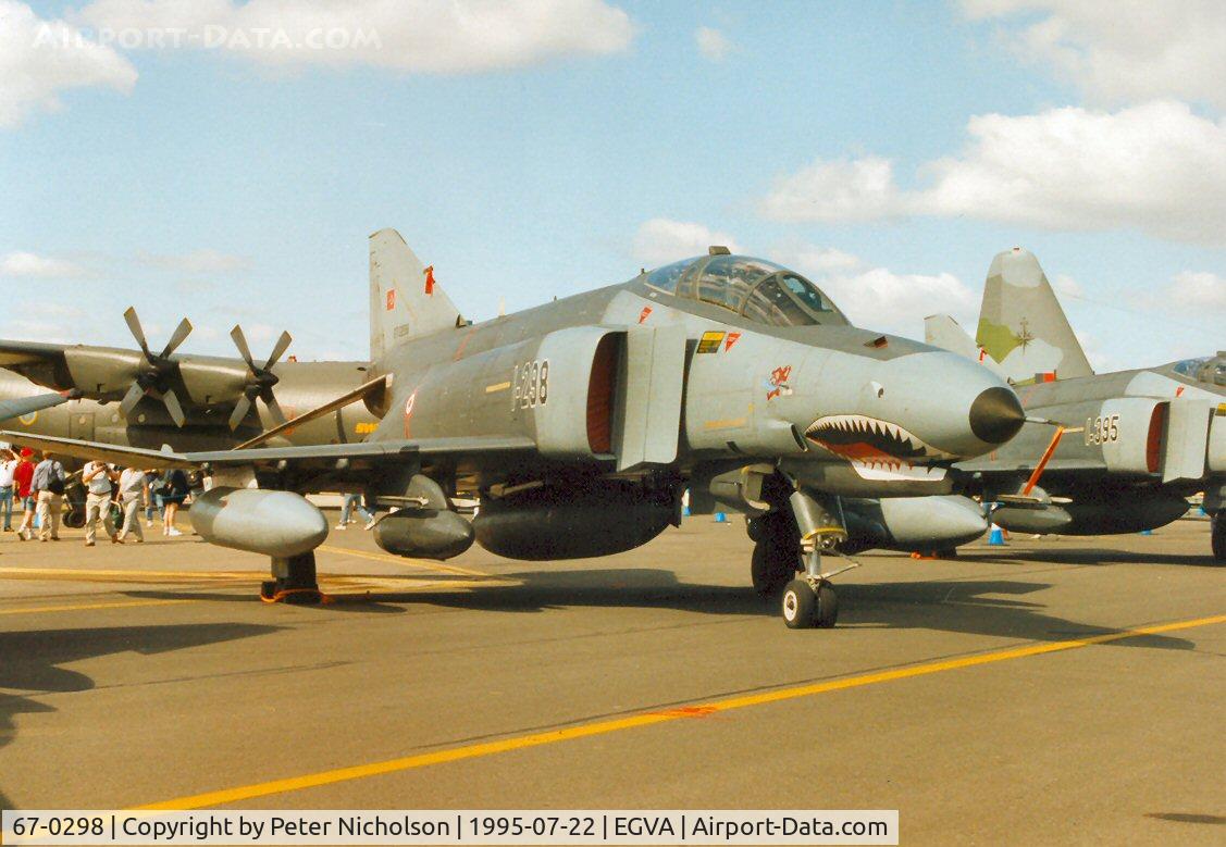 67-0298, 1967 McDonnell Douglas F-4E Phantom II C/N 3073, F-4E Phantom as 1-298 of Filo 112 Turkish Air Force on display at the 1995 Intnl Air Tattoo at RAF Fairford.