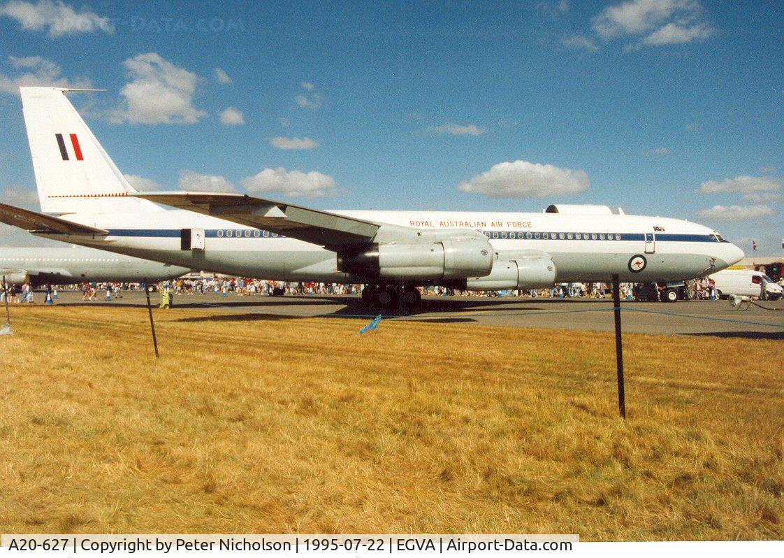A20-627, 1968 Boeing 707-338C C/N 19627, Boeing 707-338C of 33 Squadron Royal Australian Air Force on display at the 1995 Intnl Air Tattoo at RAF Fairford.