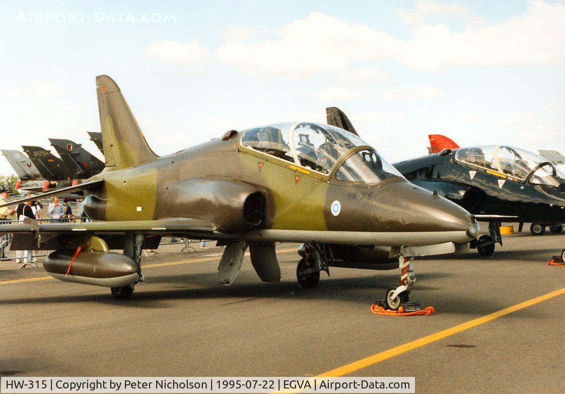 HW-315, British Aerospace Hawk Mk.51A C/N 312212, Finnish Air Force Hawk Mk.51A on display at the 1995 Intnl Air Tattoo at RAF Fairford.