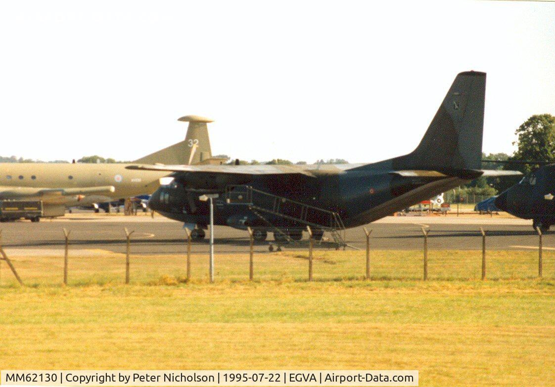 MM62130, Aeritalia G-222TCM C/N 4037, G222TCM of the Italian Air Force Flight Test Centre - RSV - at Pratica di Mare on display at the 1995 Intnl Air Tattoo at RAF Fairford.