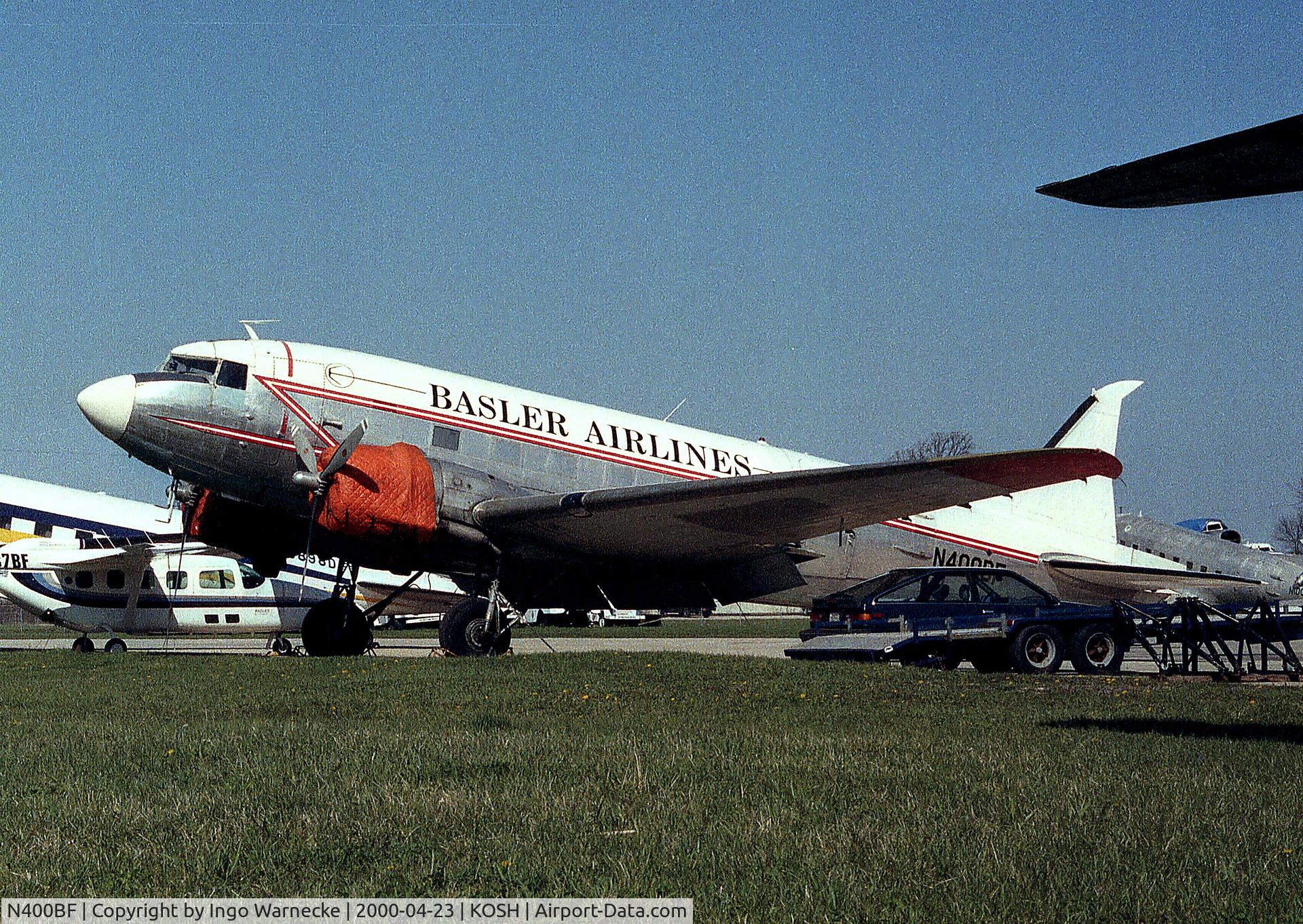N400BF, Douglas DC-3 C/N 9415, Douglas DC-3 at the Basler Co apron of Wittman regional airport, Oshkosh WI