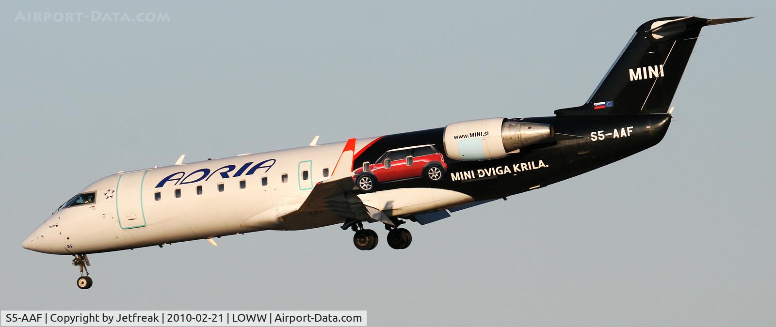 S5-AAF, 1998 Canadair CRJ-200LR (CL-600-2B19) C/N 7272, Adria Airways 1998 Bombardier Canadair CL-600-2B19 CRJ-200LR, c/n: 7272 ; Mini