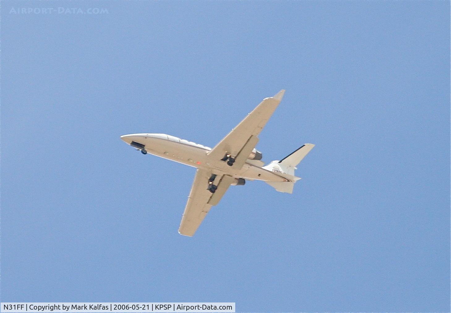 N31FF, Learjet Inc 31A C/N 053, J H SIROONIAN INC Learjet 31A, turning base for 31L KPSP.