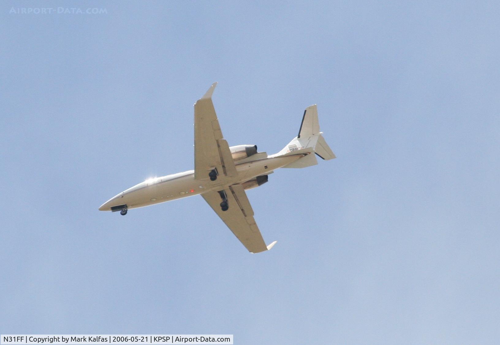 N31FF, Learjet Inc 31A C/N 053, J H SIROONIAN INC Learjet 31A, turning base for 31L KPSP.