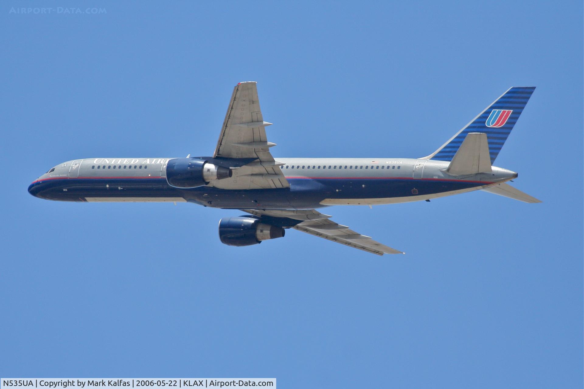 N535UA, 1991 Boeing 757-222 C/N 25130, United Airlines Boeing 757-222, N535UA 25R departure KLAX.