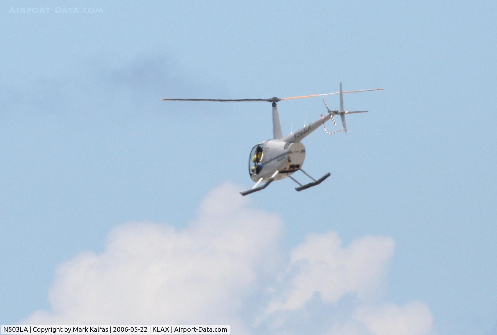 N503LA, 2005 Robinson R44 II C/N 10604, Robinson Helicopter Company R44 II, N503LA, filming KLAX perimeter.