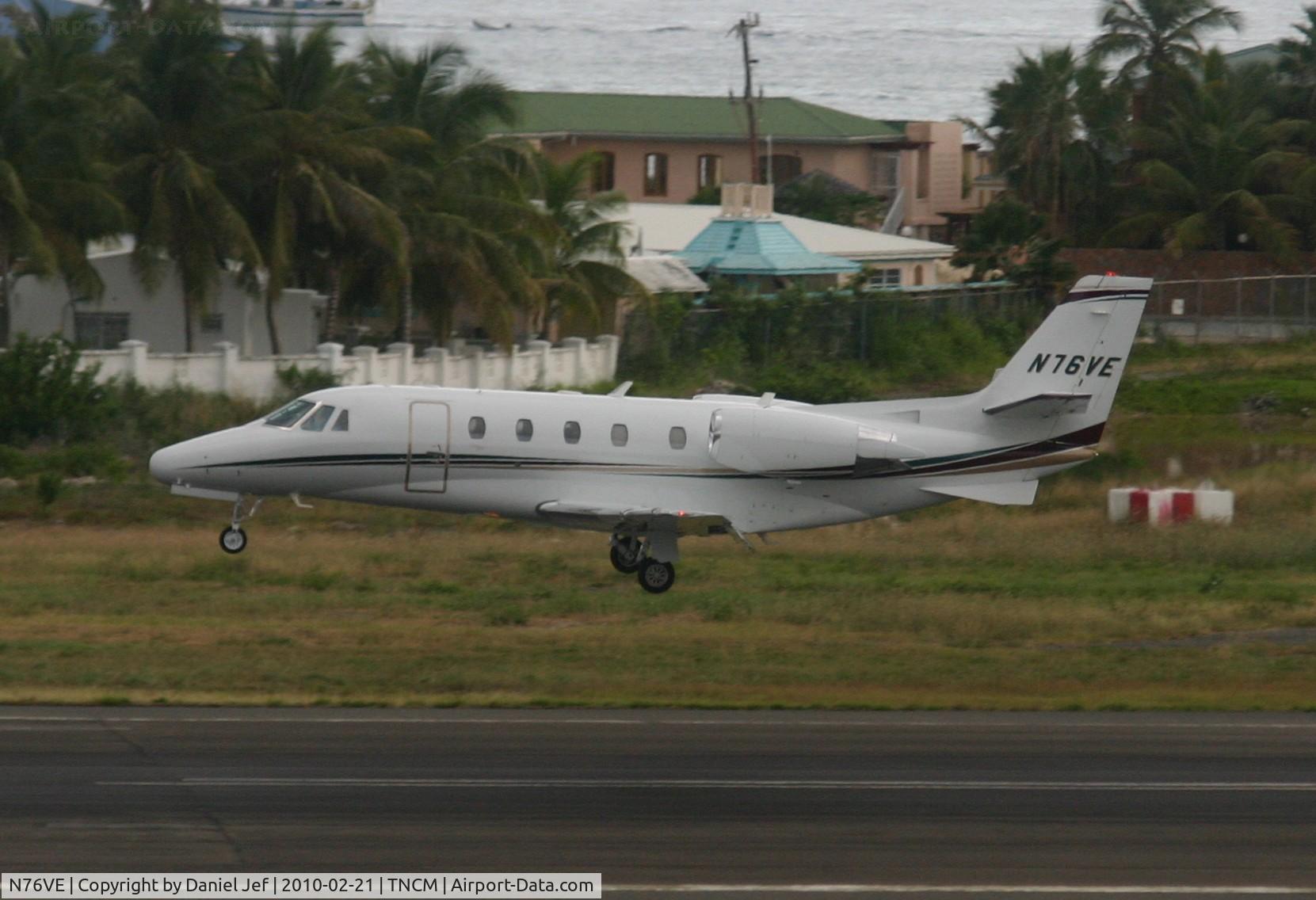 N76VE, 2000 Cessna 560XL Citation Excel C/N 560-5077, N76VE landing at TNCM