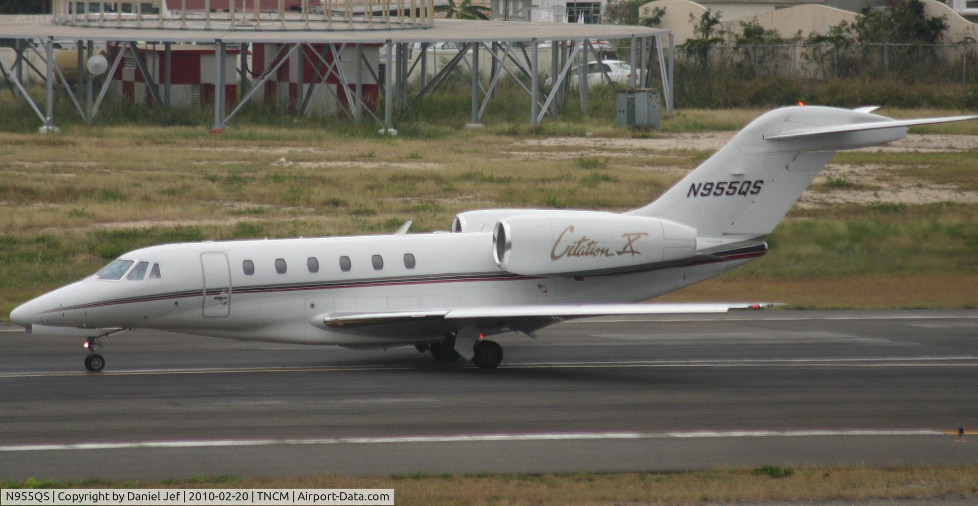 N955QS, 1998 Cessna 750 Citation X Citation X C/N 750-0055, N955QS departing TNCM