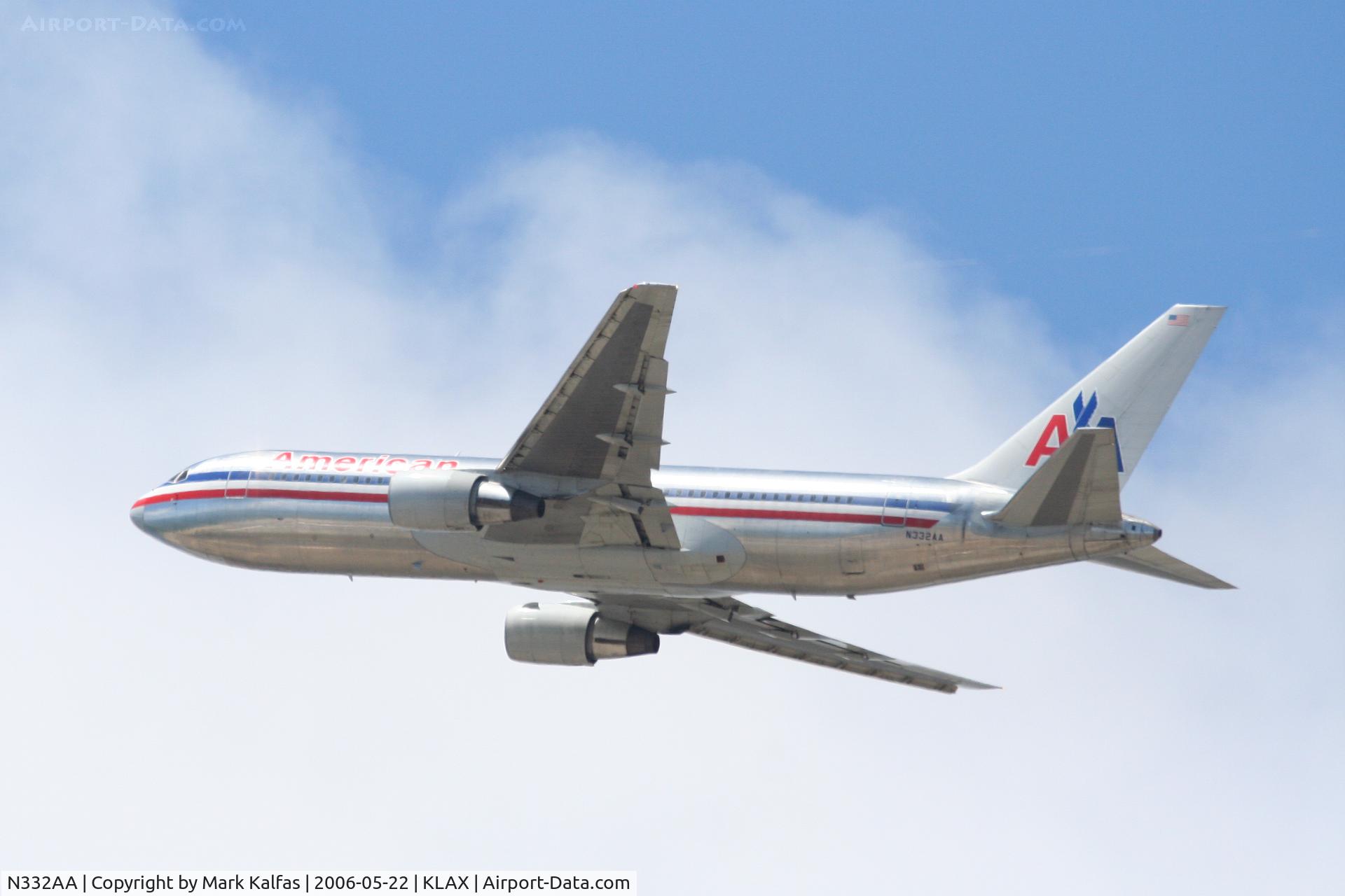 N332AA, 1987 Boeing 767-223 C/N 22331, American Airlines Boeing 767-223. N332AA 25R departure KLAX.