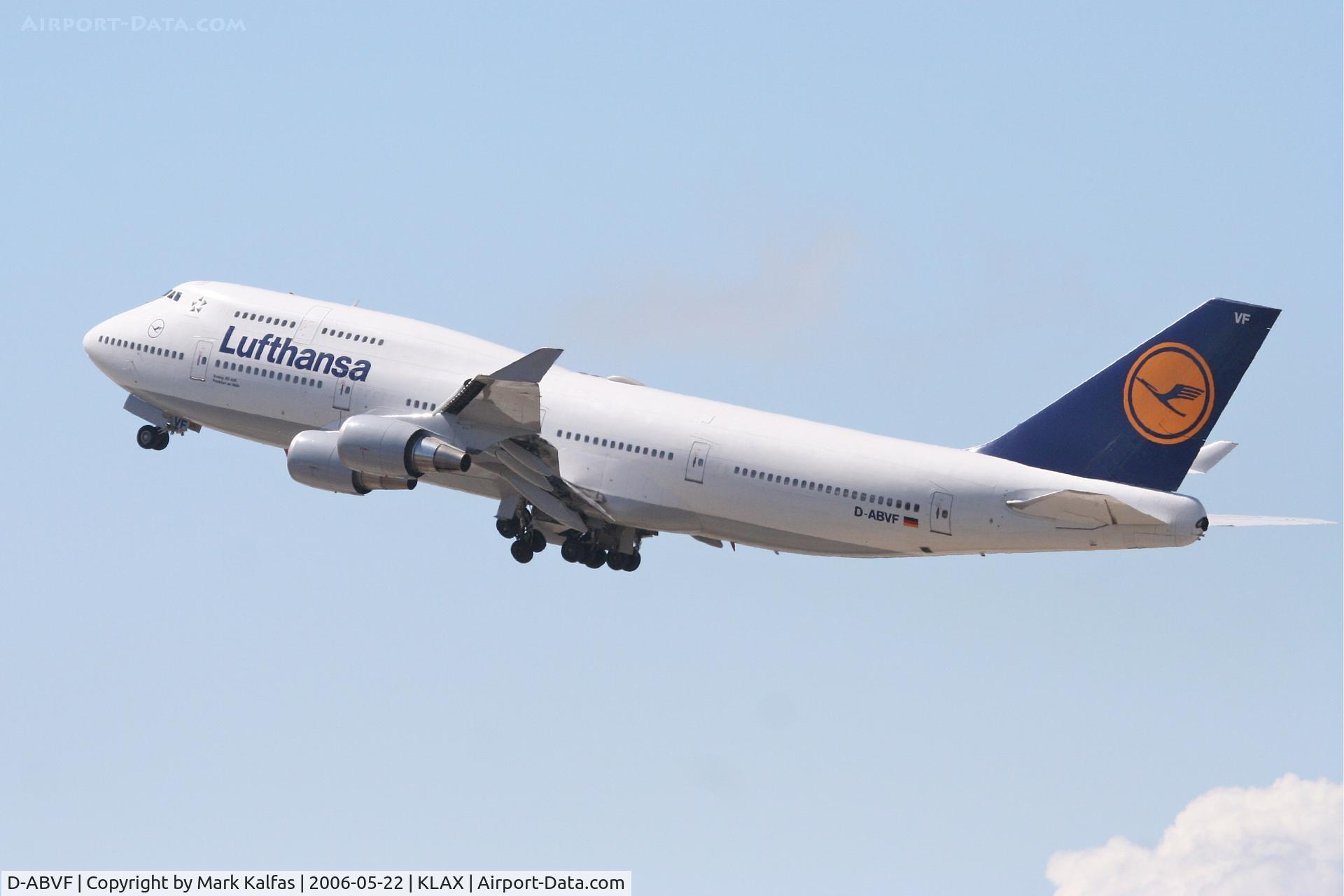D-ABVF, 1990 Boeing 747-430 C/N 24761, Luftansa Boeing 747-430, D-ABVF 25R departure KLAX.