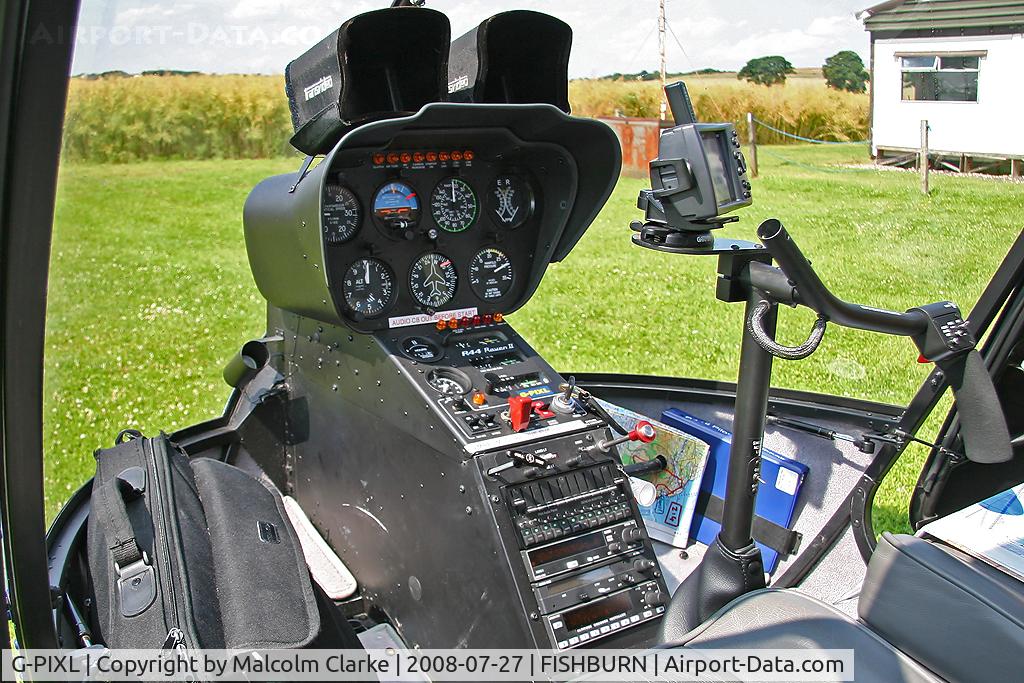 G-PIXL, 2006 Robinson R44 Raven II C/N 11221, Robinson R-44 Raven II at Fishburn Airfield, UK in 2008.