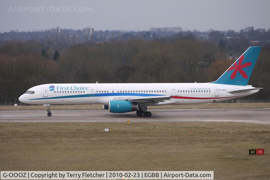 G-OOOZ, 1992 Boeing 757-236 C/N 25593, First Choice B757 about to leave BHX