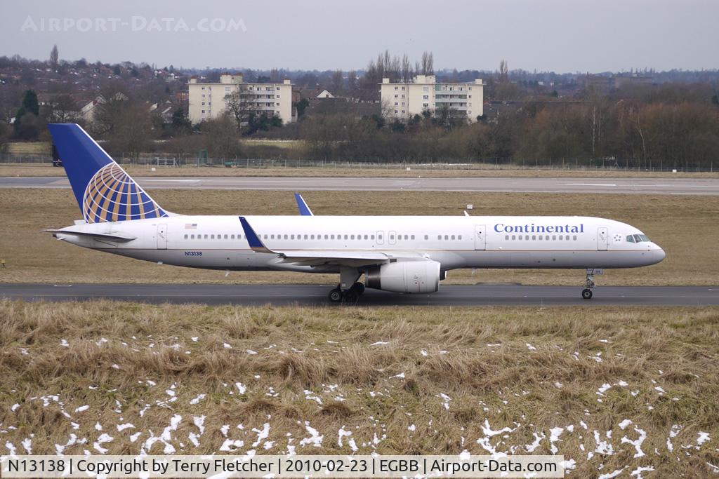 N13138, 1999 Boeing 757-224 C/N 30351, Wingtipped Continental Airlines B757 at BHX