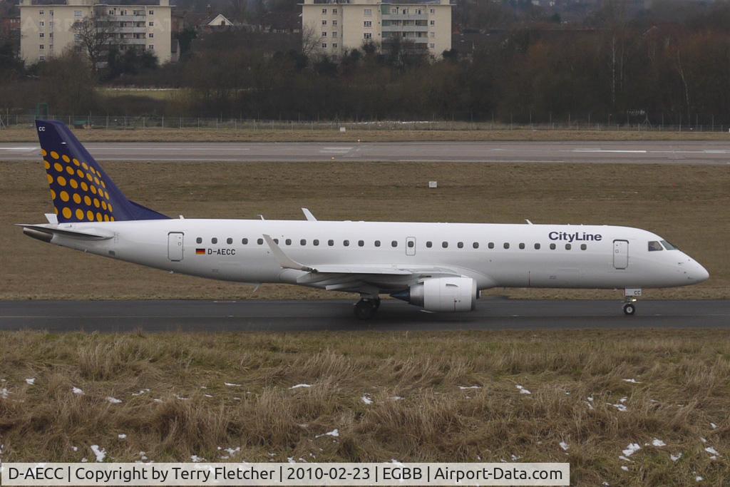 D-AECC, 2009 Embraer 190LR (ERJ-190-100LR) C/N 19000333, Lufthansa CityLine Embraer 190 at BHX