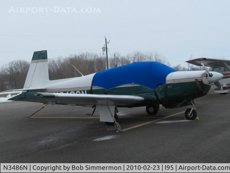 N3486N, 1967 Mooney M20F Executive C/N 680068, On the ramp at Kenton, Ohio.