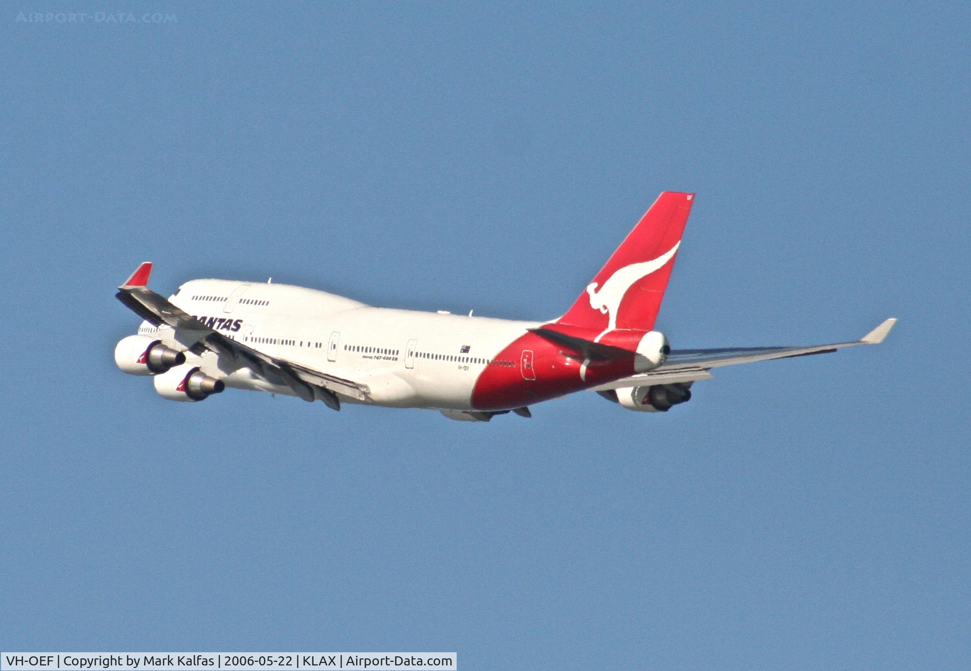 VH-OEF, 2002 Boeing 747-438/ER C/N 32910, Qatntas Boeing 747-48E, VH-OEF 25R departure KLAX.