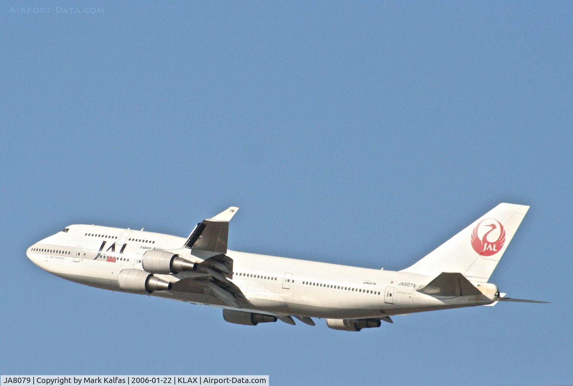 JA8079, 1990 Boeing B747-446 C/N 24885, JAL Boeing 747-446, JA8079 25R departure KLAX.