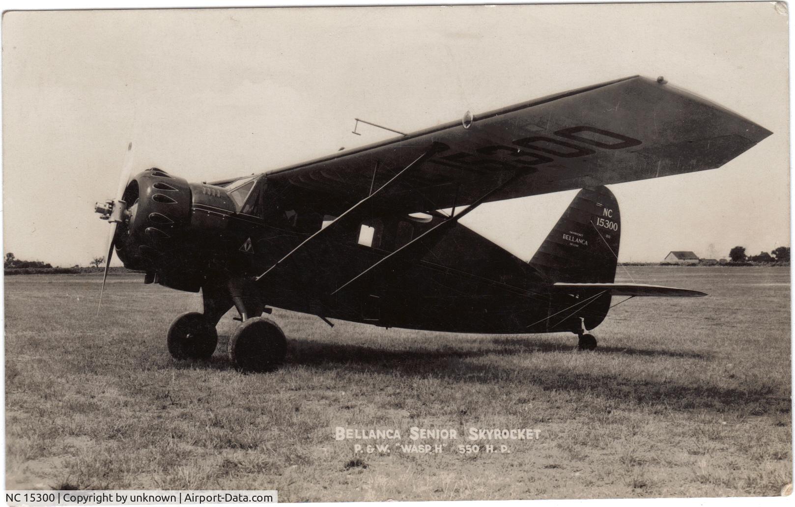 NC 15300, Bellanca 31-55, old black and white picture