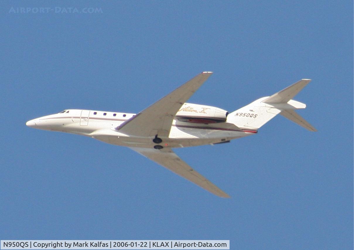 N950QS, 1998 Cessna 750 Citation X C/N 750-0050, Net Jets Citation X, N950QS 25L departure KLAX.