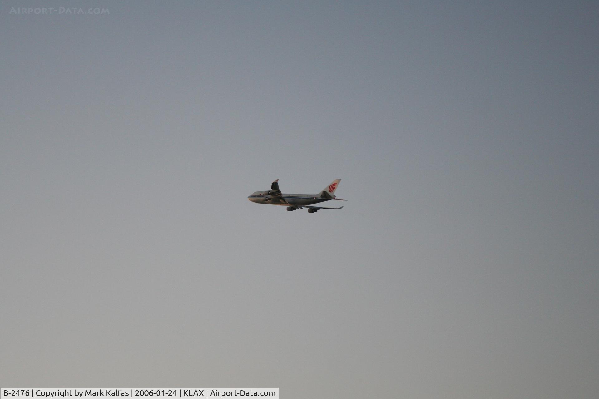 B-2476, 2006 Boeing 747-4FTF/SCD C/N 34240/1373, Air China Cargo Boeing 747-4FTF(SCD), B-2476 off into the sunset, 24L KLAX.