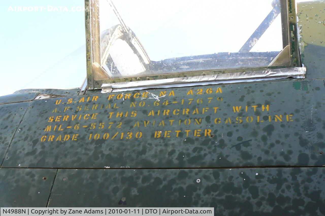 N4988N, 1964 Douglas-On Mark B-26K Counter Invader C/N 27477 (was 44-34198), The last flyable B-26K at Denton Municipal - Shortly after a ferry flight from Montana and shortly before going the the paint shop for stripping. The begining of a long restoration.