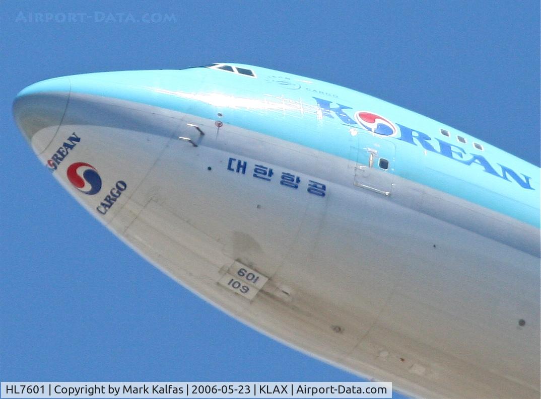 HL7601, 2004 Boeing 747-4B5F/SCD C/N 33949, Korean Airlines Cargo Boeing 747-4B5F, HL7601 25R departure KLAX.
