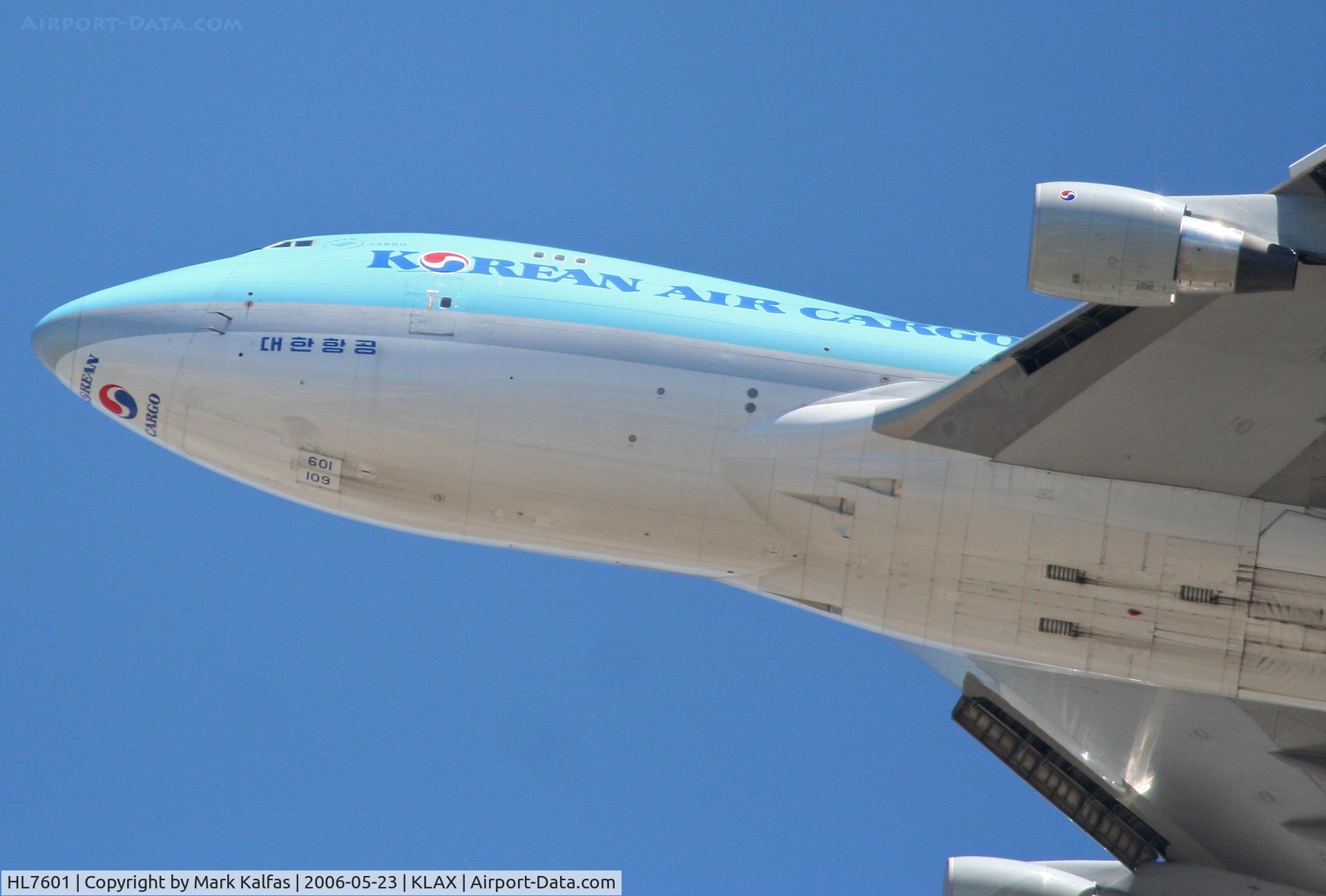 HL7601, 2004 Boeing 747-4B5F/SCD C/N 33949, Korean Airlines Cargo Boeing 747-4B5F, HL7601 25R departure KLAX.