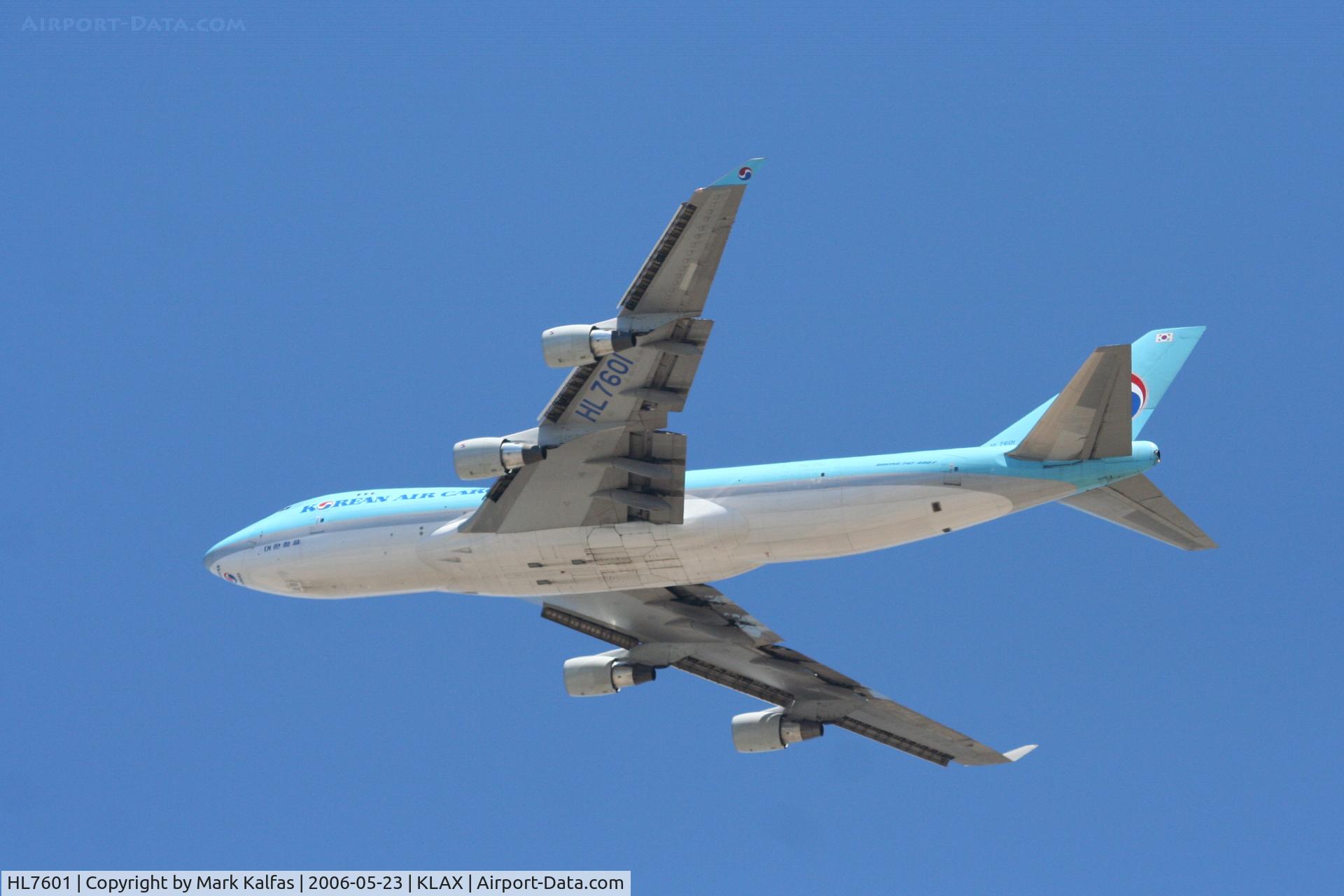 HL7601, 2004 Boeing 747-4B5F/SCD C/N 33949, Korean Airlines Cargo Boeing 747-4B5F, HL7601 25R departure KLAX.