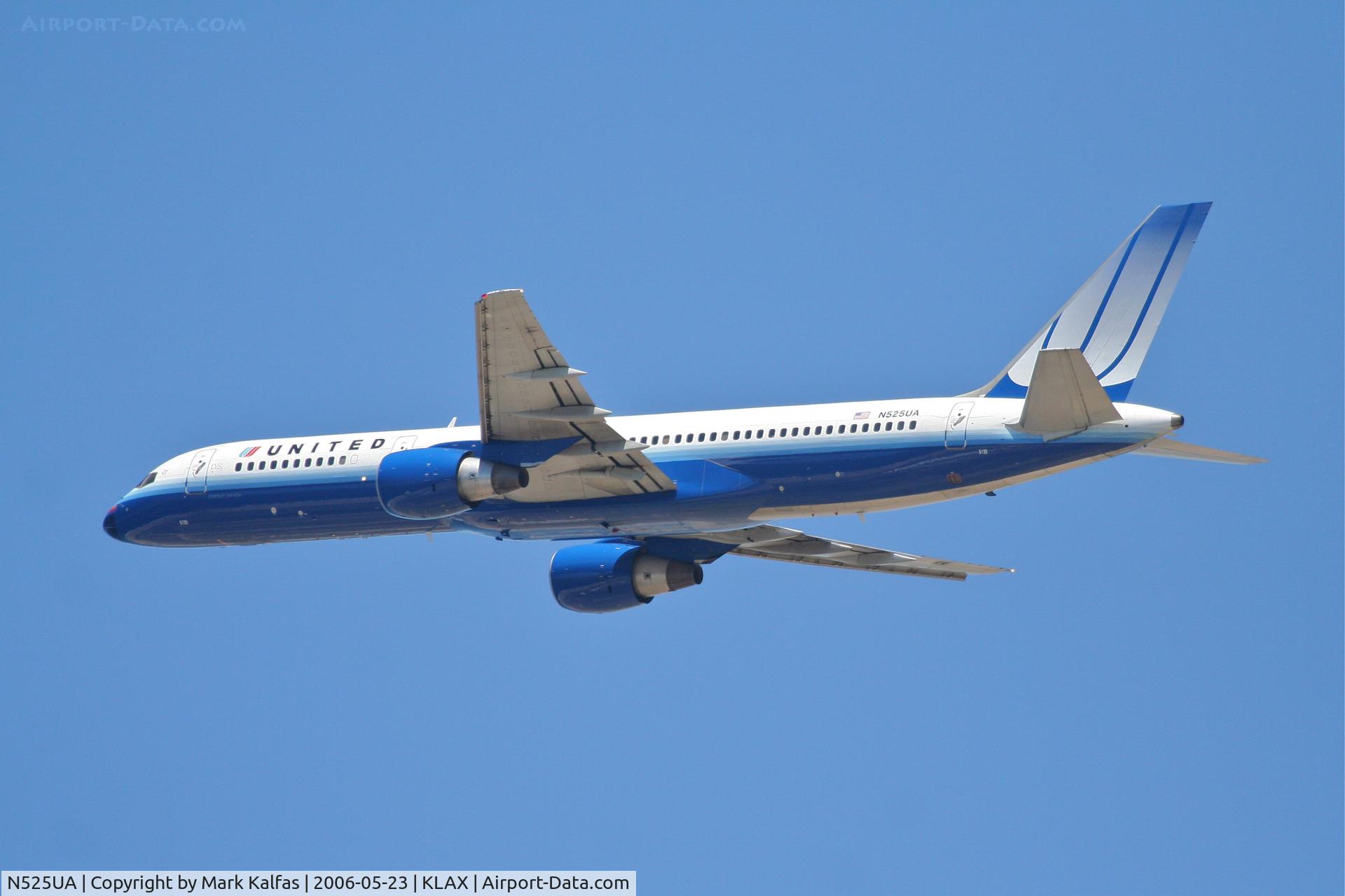 N525UA, 1991 Boeing 757-222 C/N 24978, United Airlines Boeing 757-222, N525UA 25R departure KLAX.