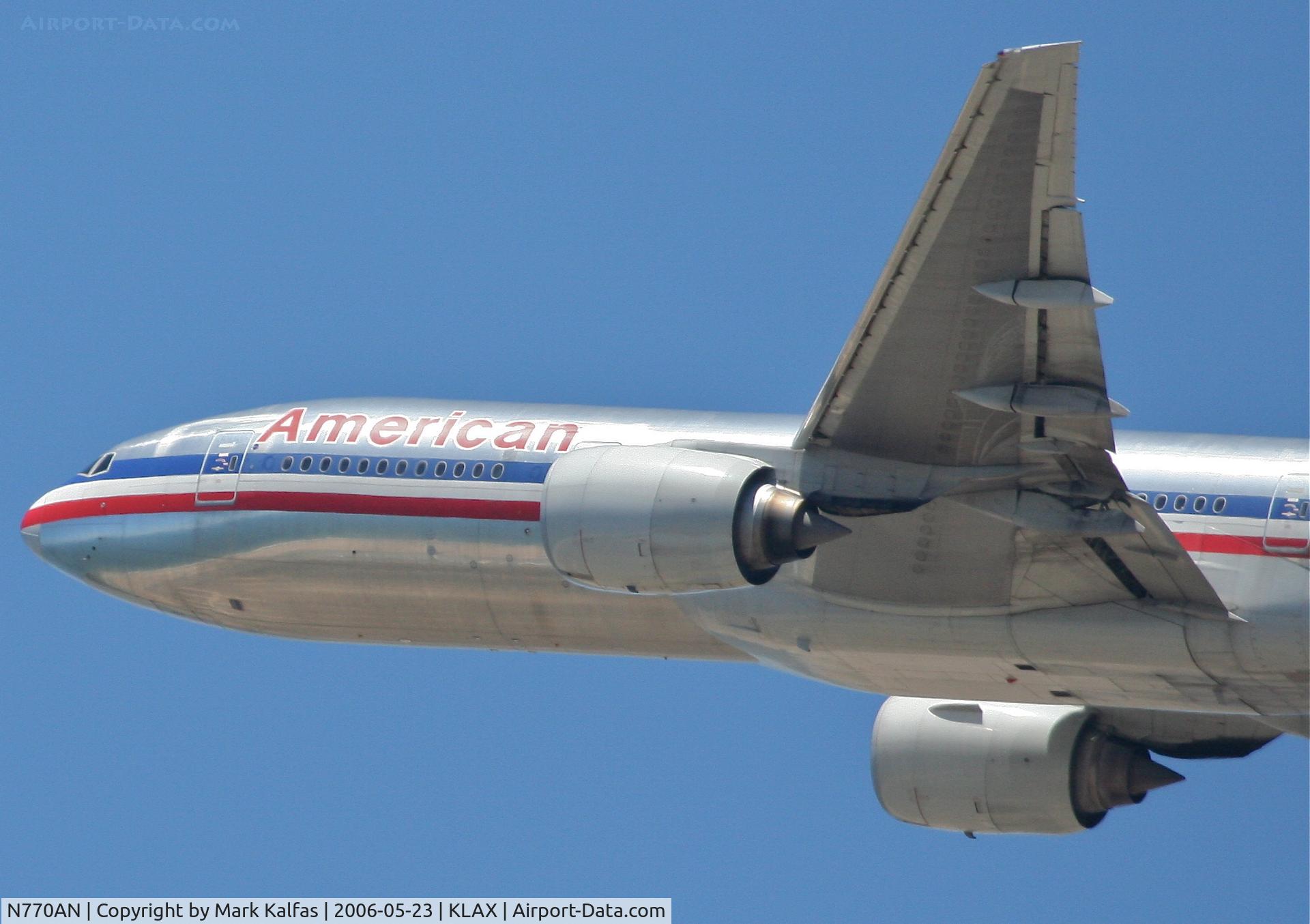 N770AN, 1999 Boeing 777-223 C/N 29578, American Airlines Boeing 777-223. N770AN 25R departure KLAX.