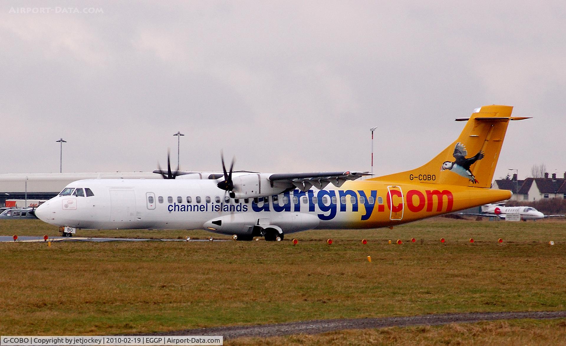 G-COBO, 2008 ATR 72-212A C/N 852, About to depart LPL John  Lennon after divert from Manchester