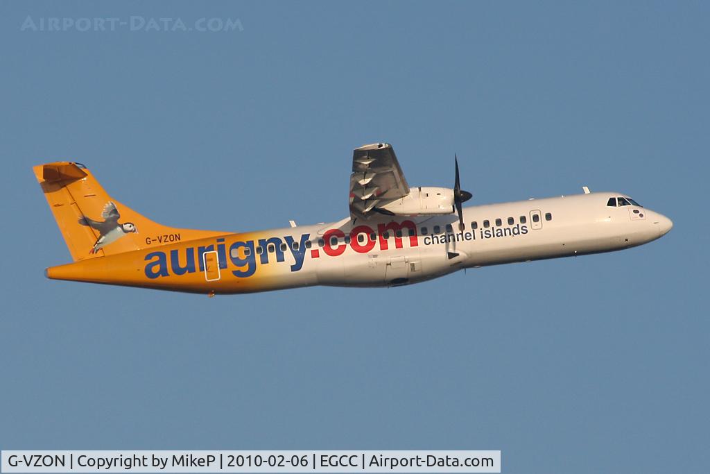 G-VZON, 2009 ATR 72-212A C/N 853, Climbing away from 05L.