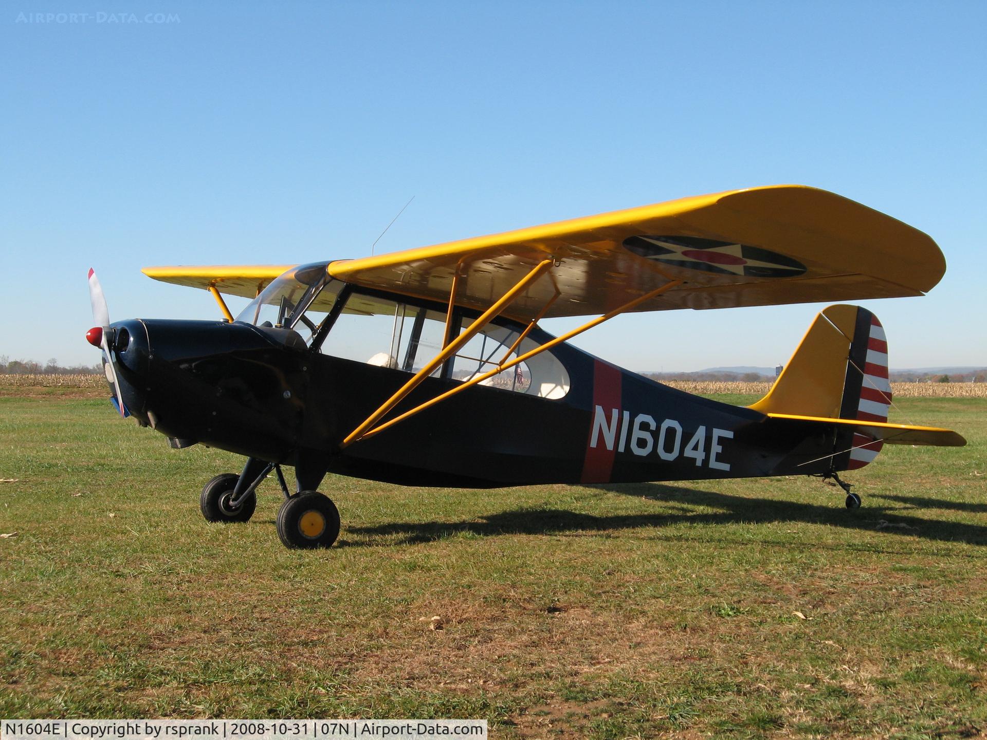 N1604E, 1946 Aeronca 7AC Champion C/N 7AC-5169, Clear skies and the windows are OPEN