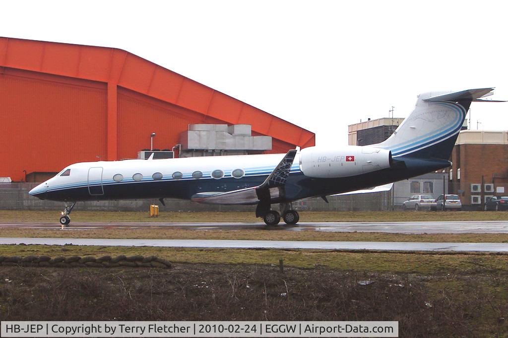 HB-JEP, 2005 Gulfstream Aerospace GV-SP (G550) C/N 5070, Swiss registered G550 at Luton