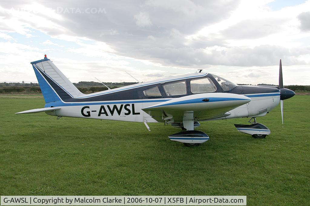 G-AWSL, 1968 Piper PA-28-180 Cherokee C/N 28-4907, Piper PA-28-180 Cherokee D at Fishburn Airfield, UK in 2006.