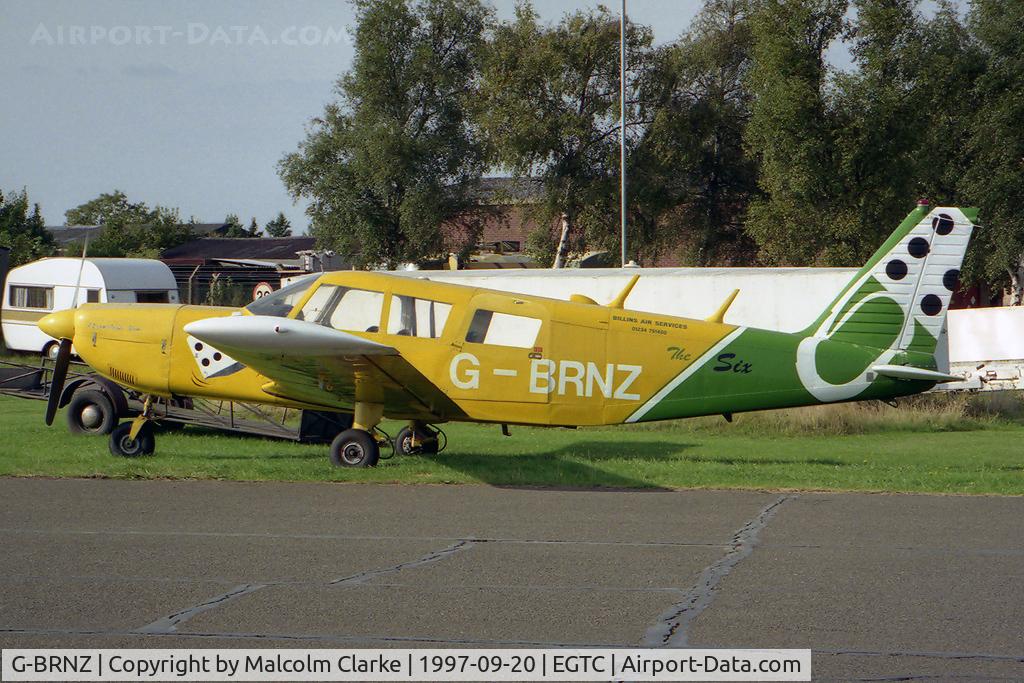 G-BRNZ, 1969 Piper PA-32-300 Cherokee Six Cherokee Six C/N 32-40594, Piper PA-32-300 Cherokee Six B at Cranfield Airport in 1997.