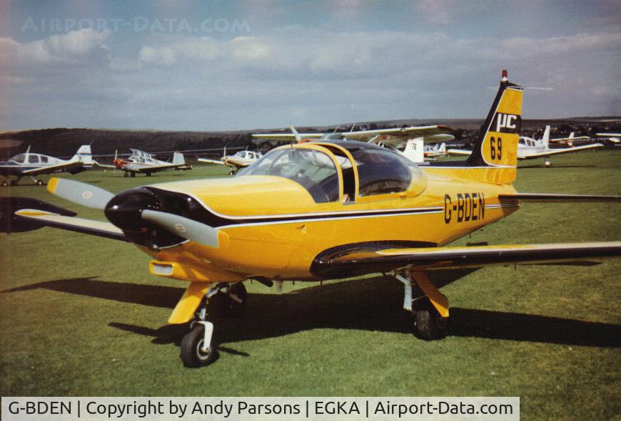 G-BDEN, 1974 SIAI-Marchetti F-260 C/N 2-61, Old scanned print taken at Shoreham