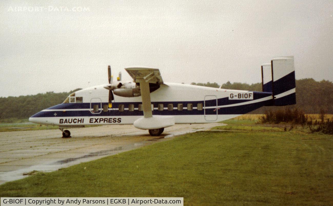 G-BIOF, 1981 Short 330-100 C/N SH.3064, Being prepared for delivery to the states