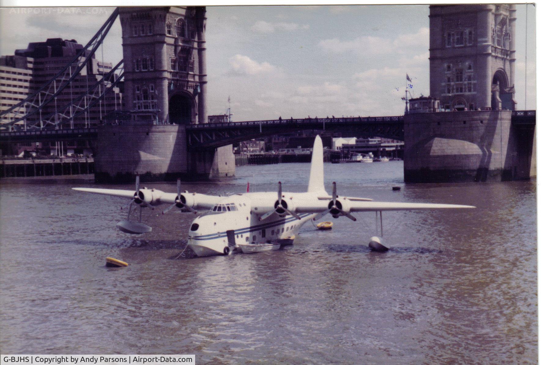 G-BJHS, 1944 Short S.25 Sunderland V C/N SH.113, Rare shot of the Sunderland in central London