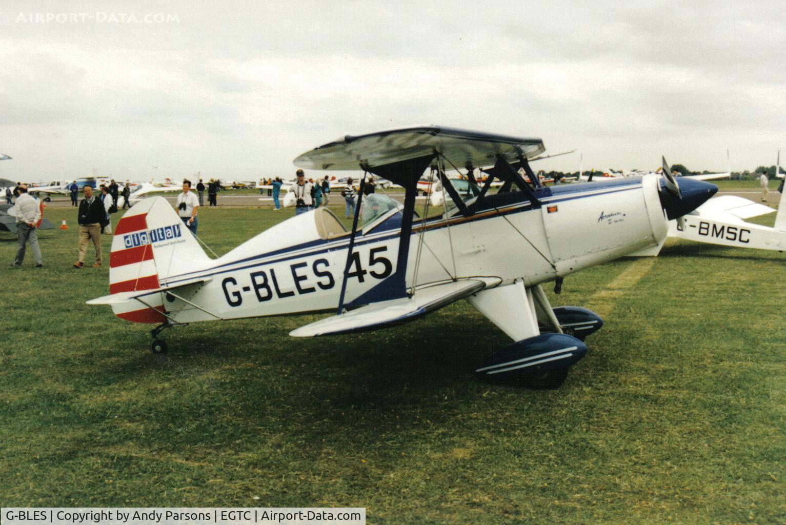 G-BLES, 1984 Stolp SA-750 Acroduster Too C/N PFA 089-10428, scanned print taken at cranfield