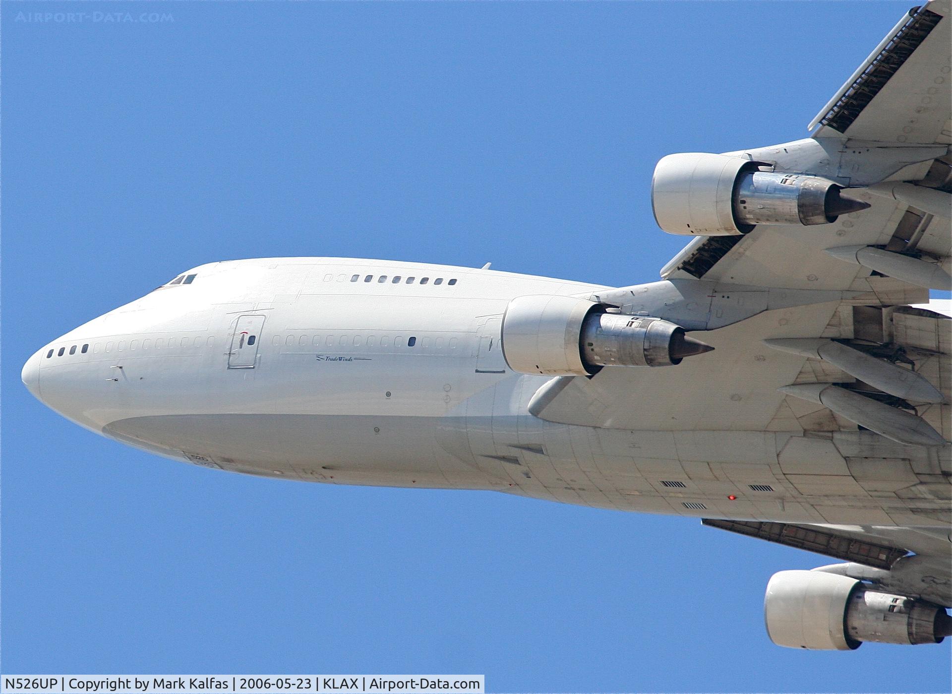 N526UP, 1980 Boeing 747-212B C/N 21937, Trade Winds Boeing 747-212B (cn:21937/419), N526UP 25L departure KLAX.